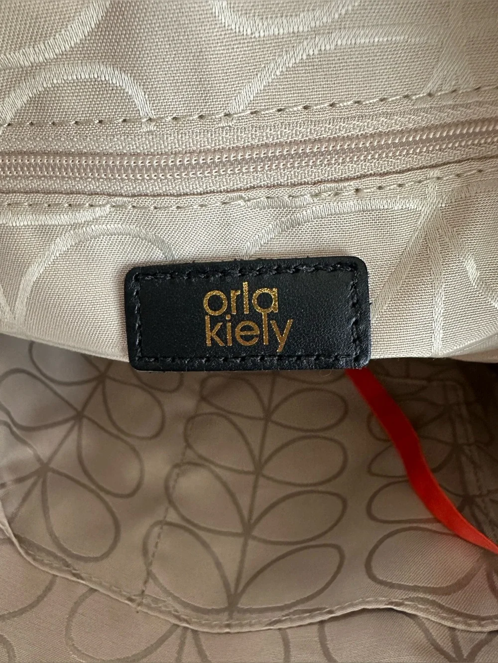 Orla Kiely charcoal grey floral flower tile print tote bag purse